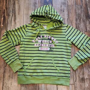 🔹️Walt Disney World Resort Green Stripe Long Sleeve Hoodie Sweatshirt Medium